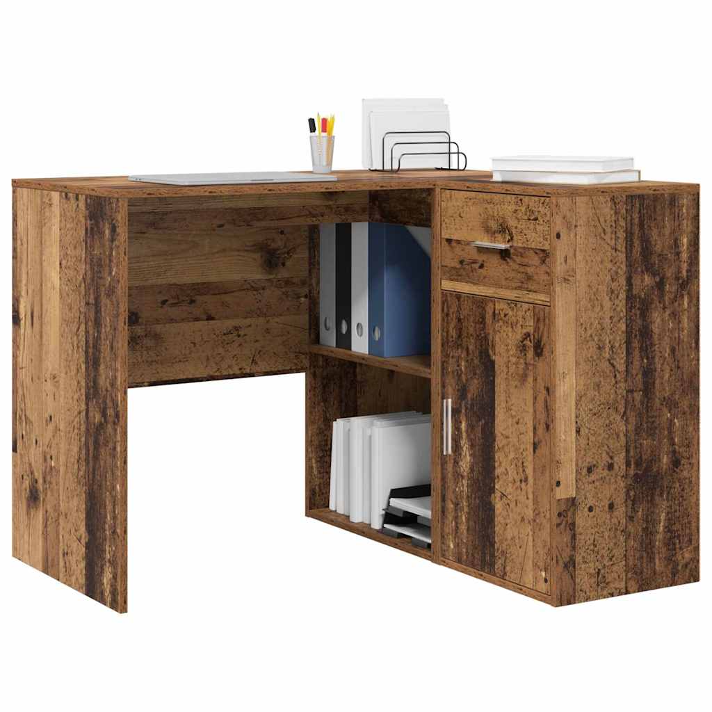 Corner Desk with Door Old wood 102 x 50 x 75 cm Engineered wood